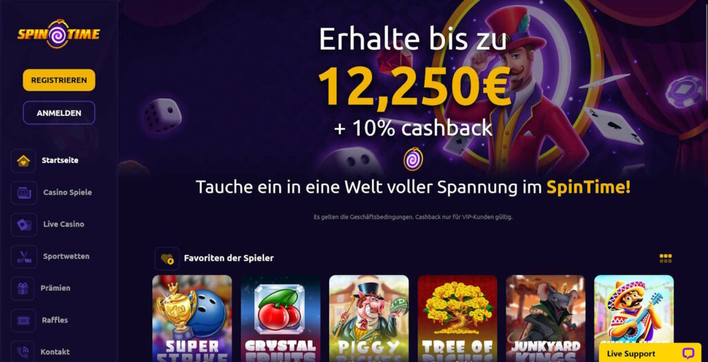 spintime-casino-startseite