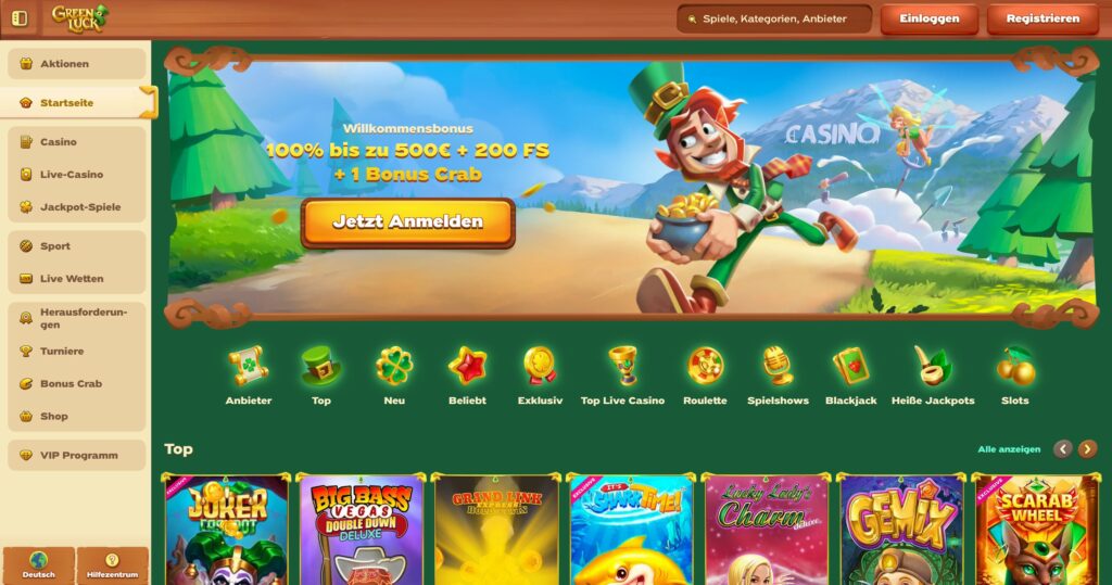 greenluck-casino-startseite