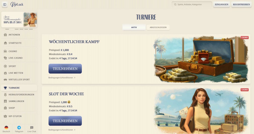 VipLuck Turniere